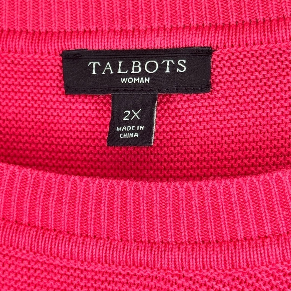 Talbots Vibrant Pink Crew Neck Sweater - Picture 3 of 3